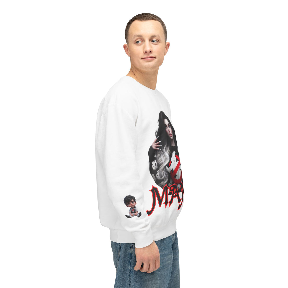 Mama Ghostbusters Unisex Lightweight Crewneck Sweatshirt