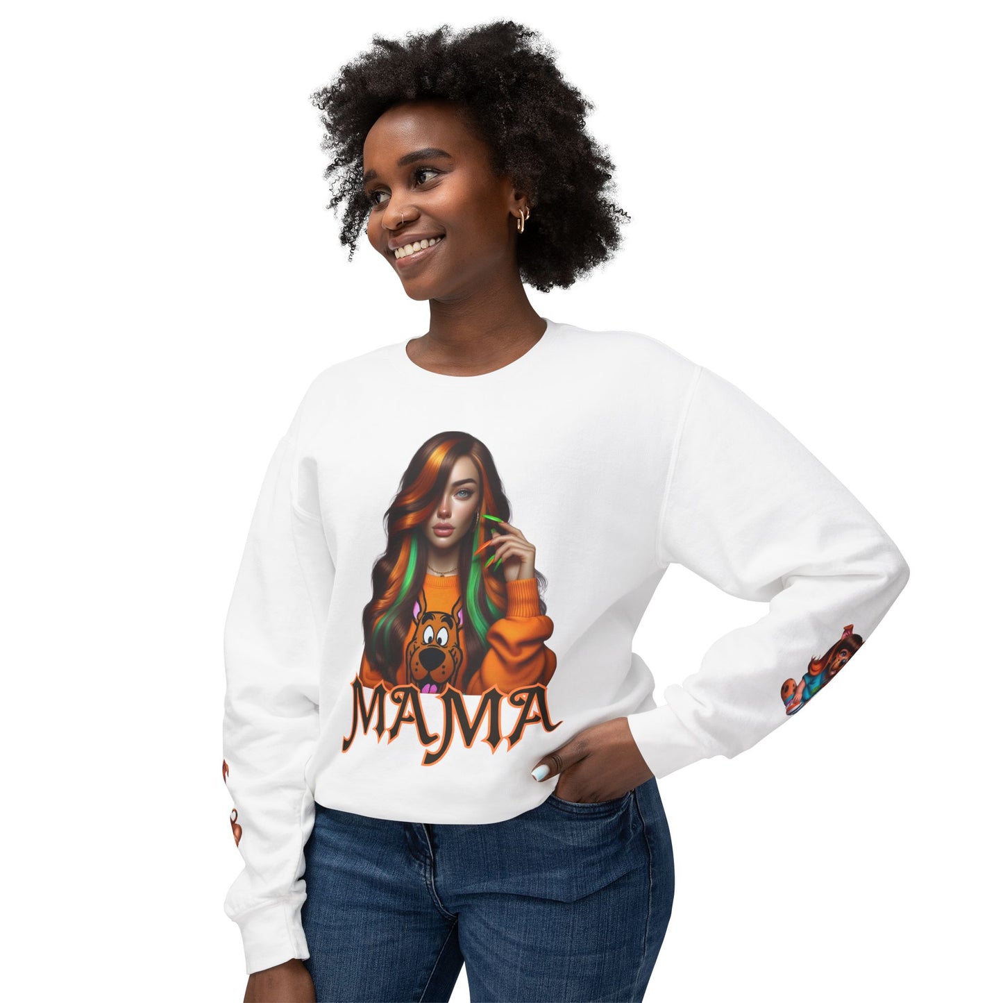 Mama Scooby Doo  Unisex Lightweight Crewneck Sweatshirt