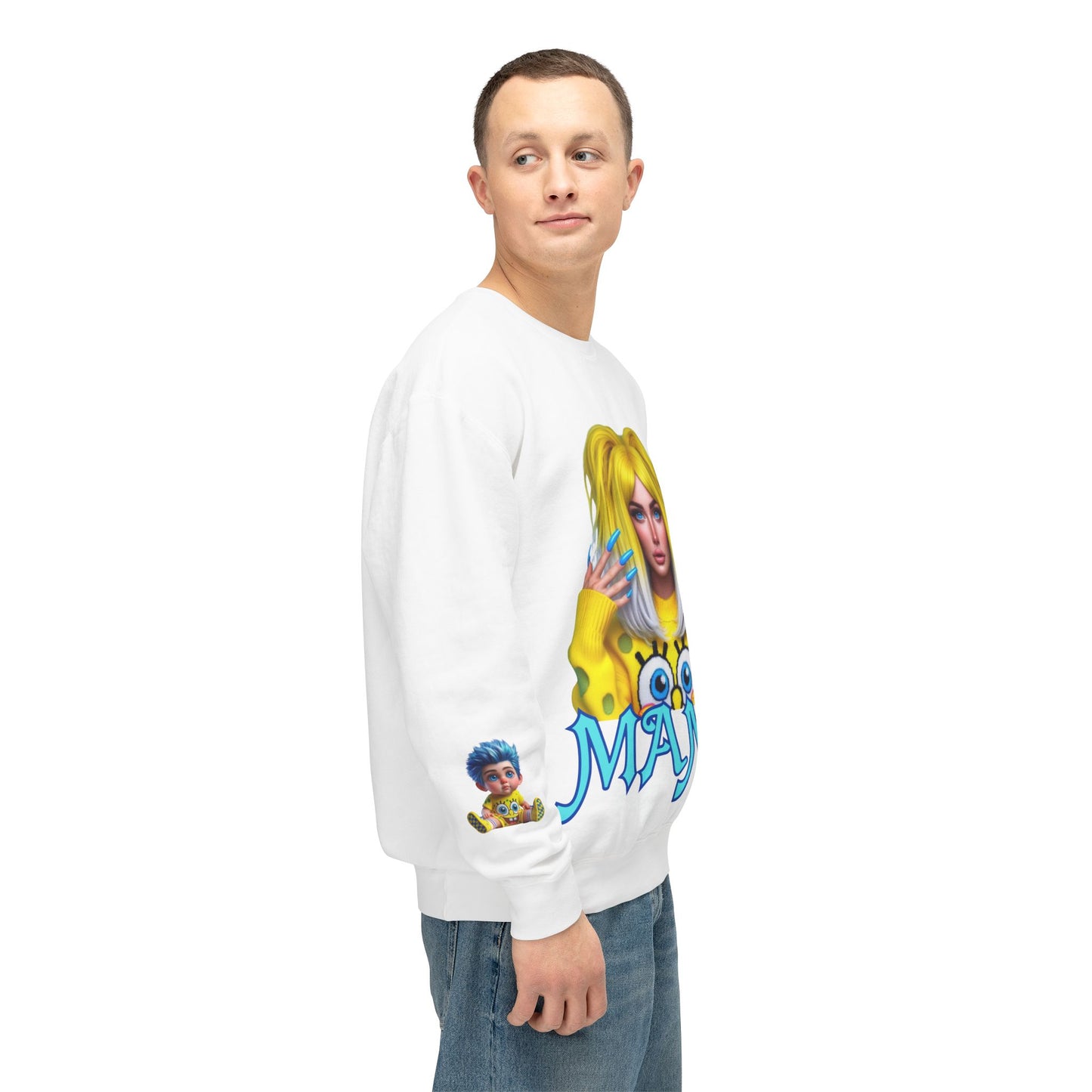 Mama SpongeBob Unisex Lightweight Crewneck Sweatshirt