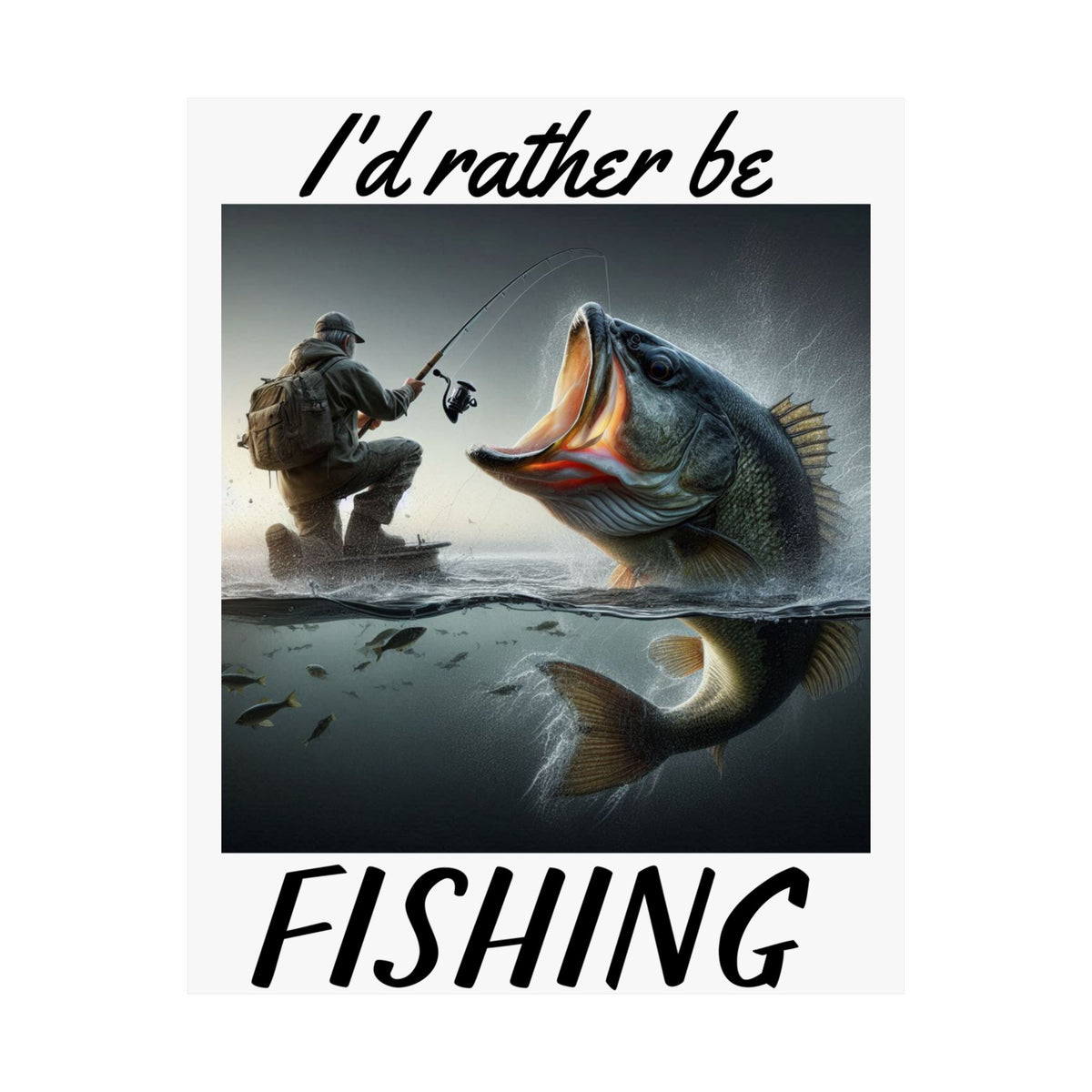 I'd Rather Be Fishing Matte Vertical Posters
