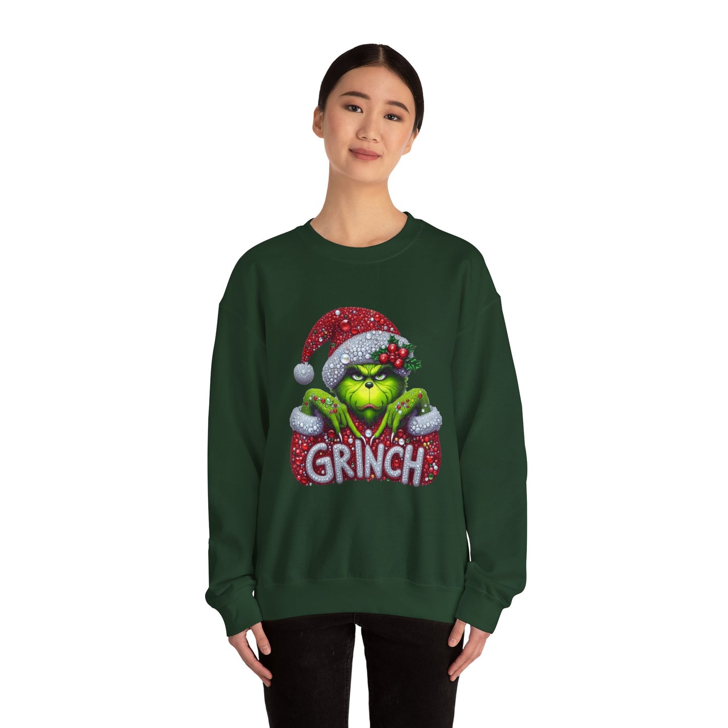 Glitter Grinch Unisex Heavy Blend™ Crewneck Sweatshirt
