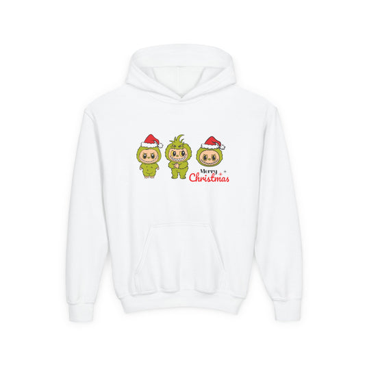 Merry Christmas Labubu Youth Heavy Blend Hooded Sweatshirt