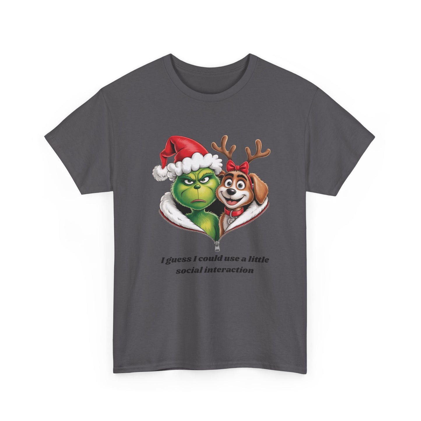 Social Interaction Grinch Unisex Heavy Cotton Tee