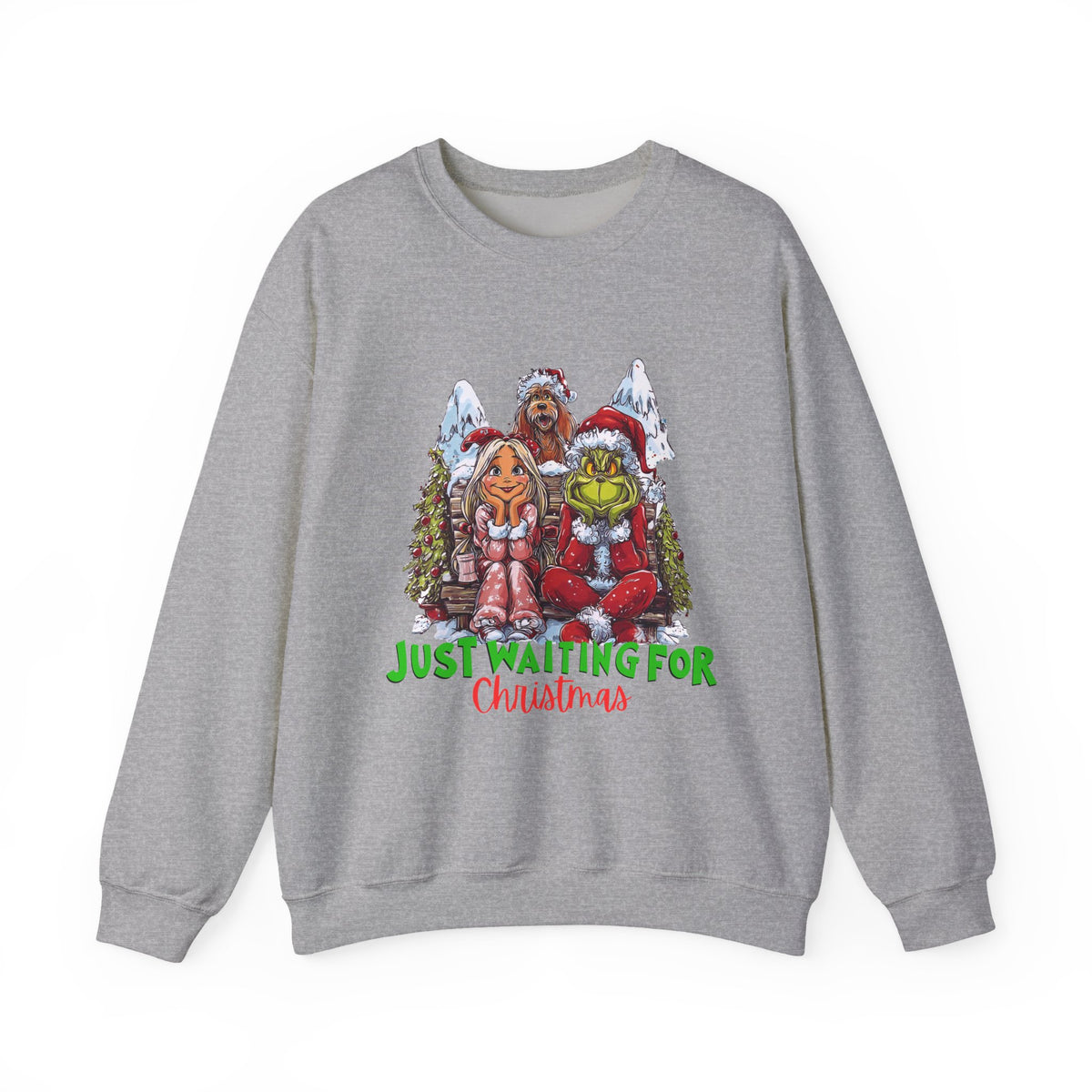 Just Waiting For Christmas Grinch Unisex Heavy Blend™ Crewneck Sweatshirt
