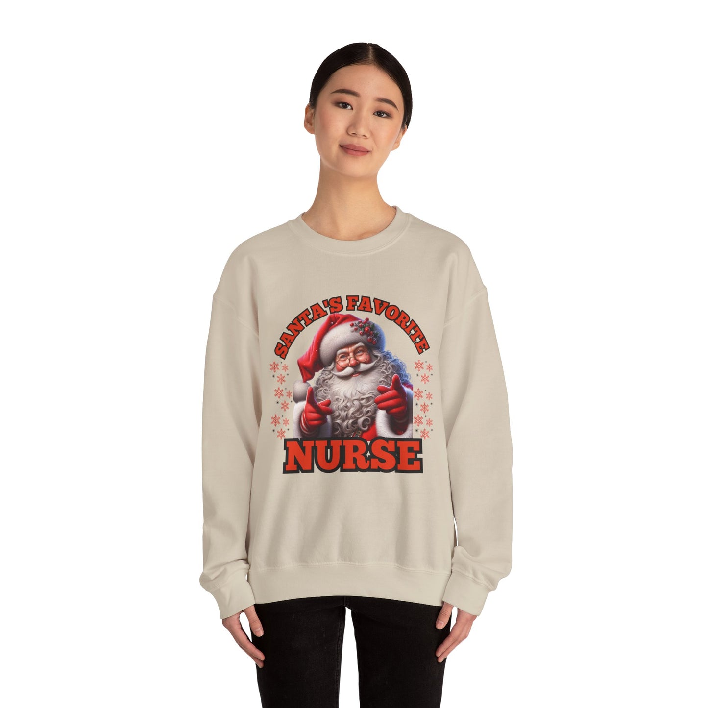 Santa's Favorite Nurse Unisex Heavy Blend™ Crewneck Sweatshirt