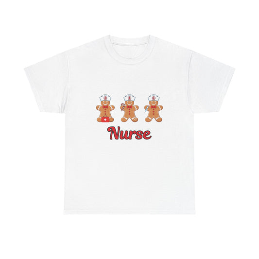 Nurse Gingerbread Unisex Heavy Cotton Tee