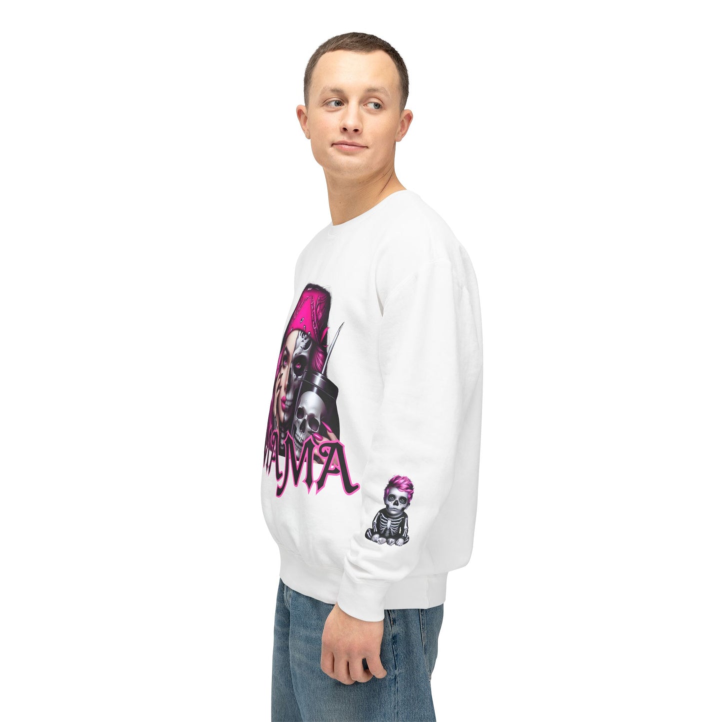 Mama Skeleton Unisex Lightweight Crewneck Sweatshirt