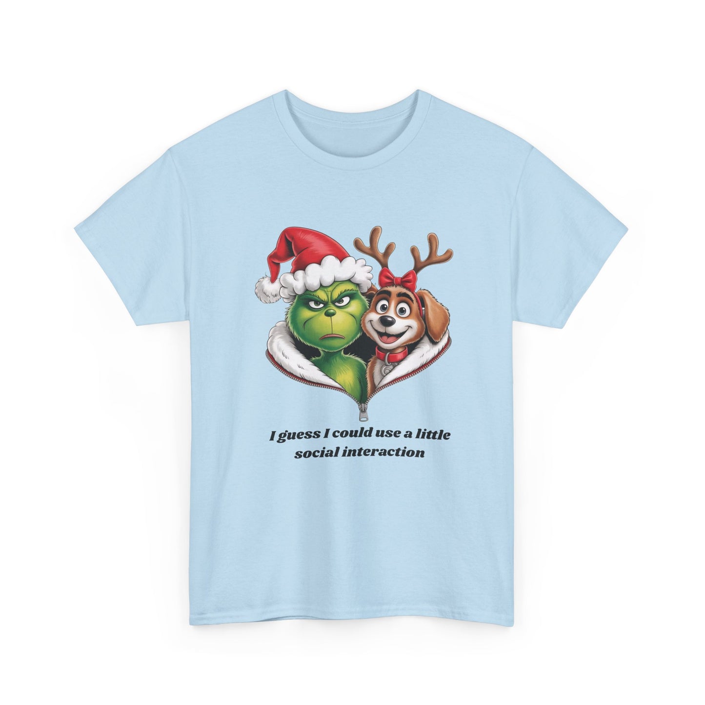 Social Interaction Grinch Unisex Heavy Cotton Tee
