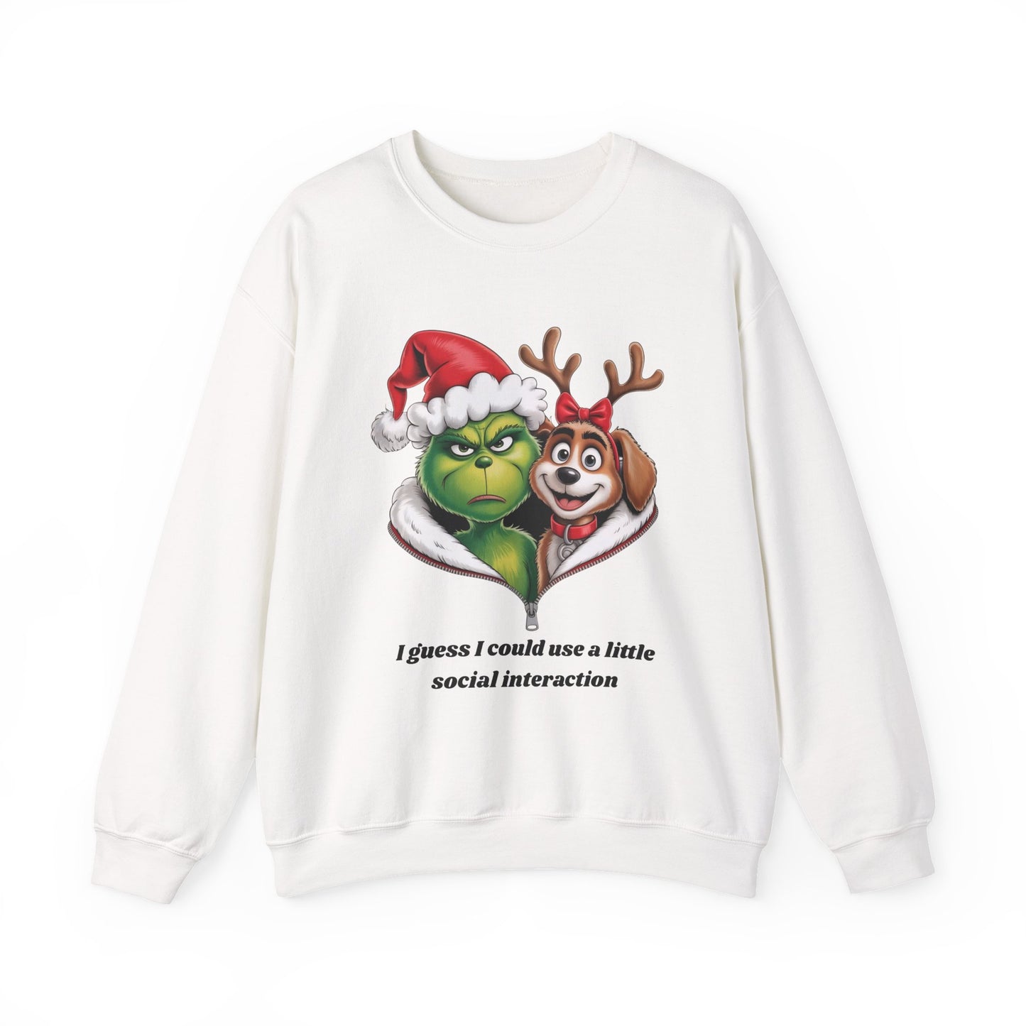 Social Interaction Grinch Unisex Heavy Blend™ Crewneck Sweatshirt
