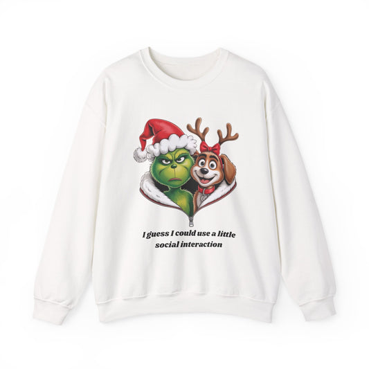 Social Interaction Grinch Unisex Heavy Blend™ Crewneck Sweatshirt