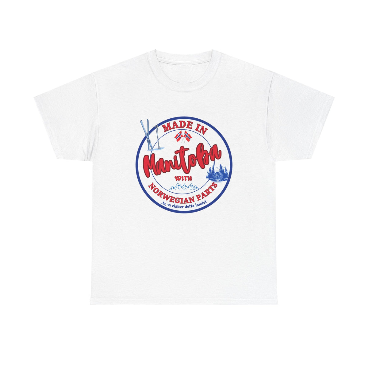 Made In Manitoba With Norwegian Parts Unisex Heavy Cotton Tee