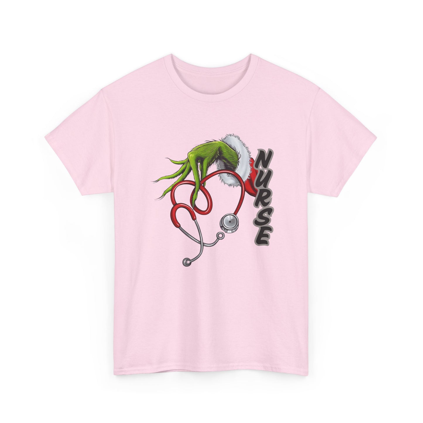 Stethoscope Nurse Grinch Unisex Heavy Cotton Tee