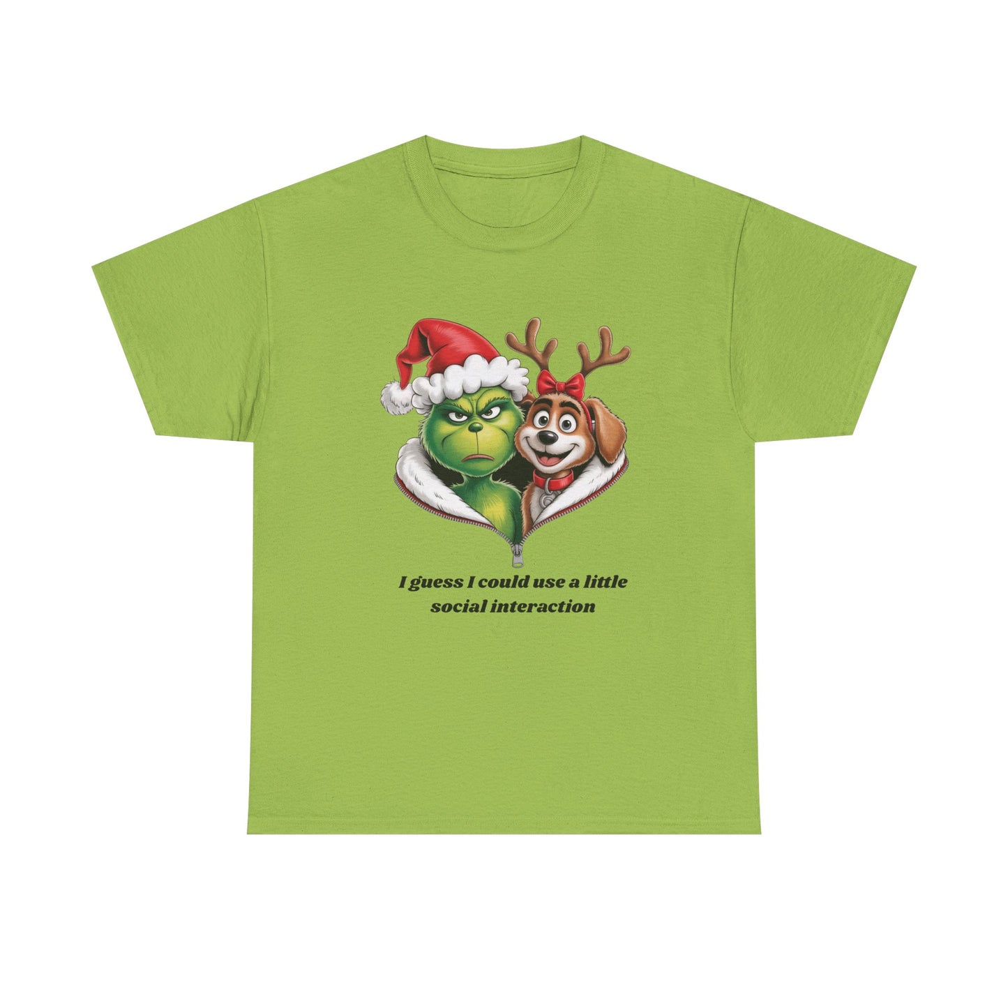 Social Interaction Grinch Unisex Heavy Cotton Tee