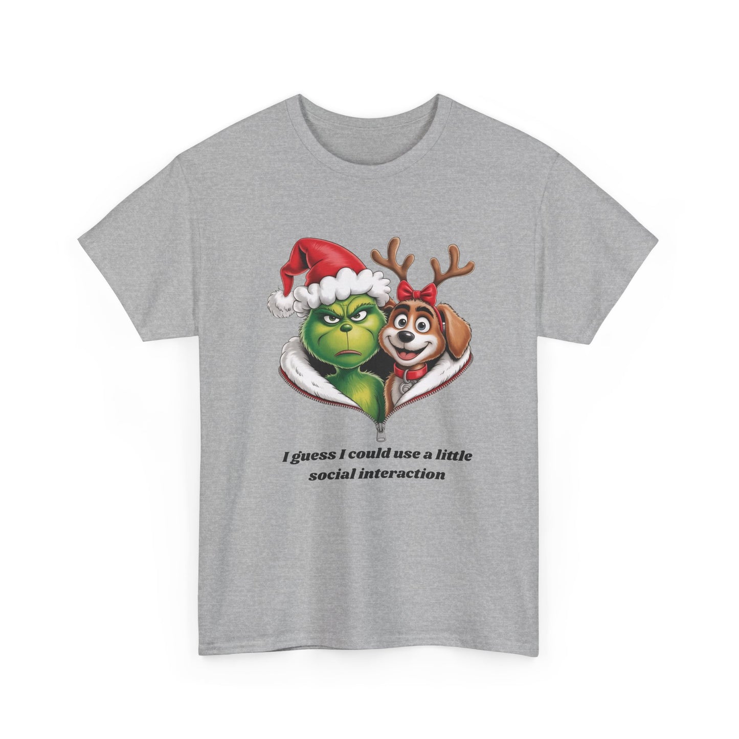 Social Interaction Grinch Unisex Heavy Cotton Tee