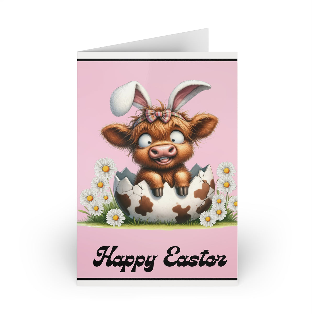 Heifer Happy Easter Blank Greeting Card
