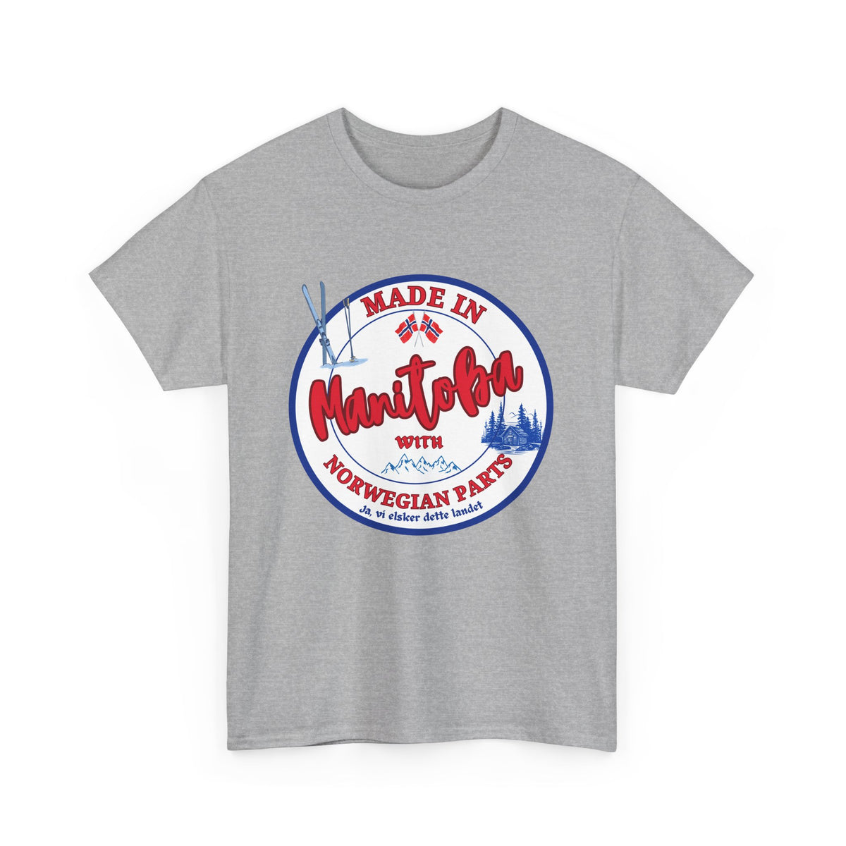 Made In Manitoba With Norwegian Parts Unisex Heavy Cotton Tee