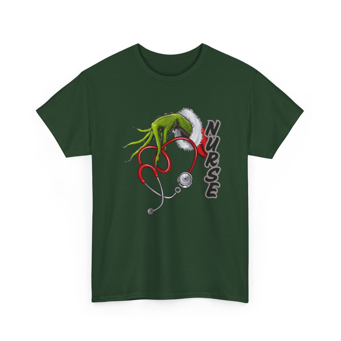 Stethoscope Nurse Grinch Unisex Heavy Cotton Tee