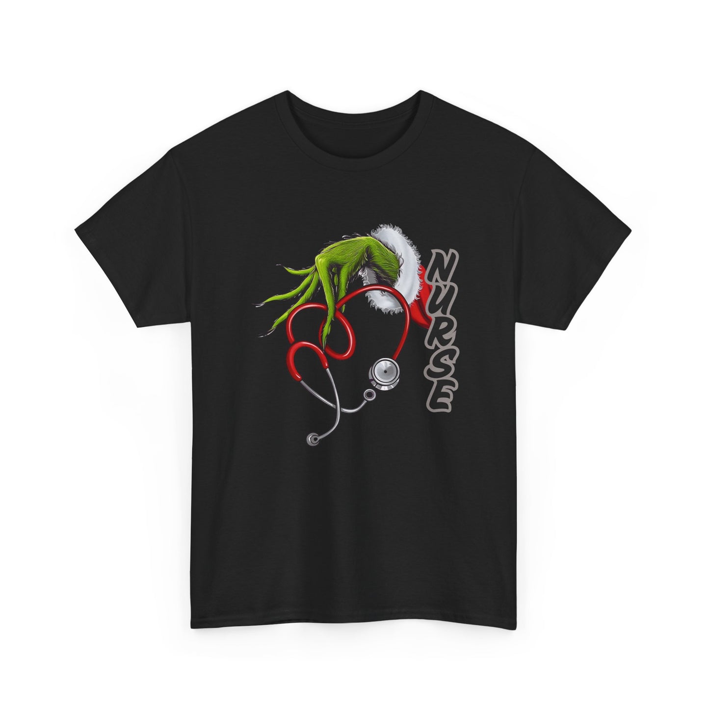 Stethoscope Nurse Grinch Unisex Heavy Cotton Tee