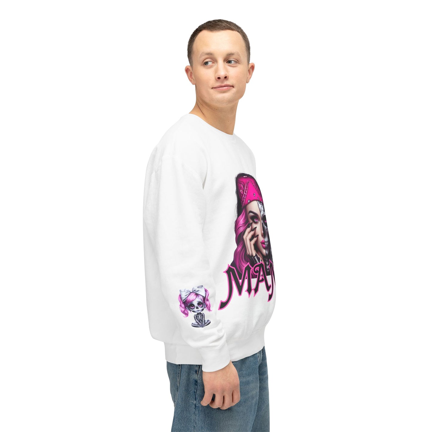Mama Skeleton Unisex Lightweight Crewneck Sweatshirt