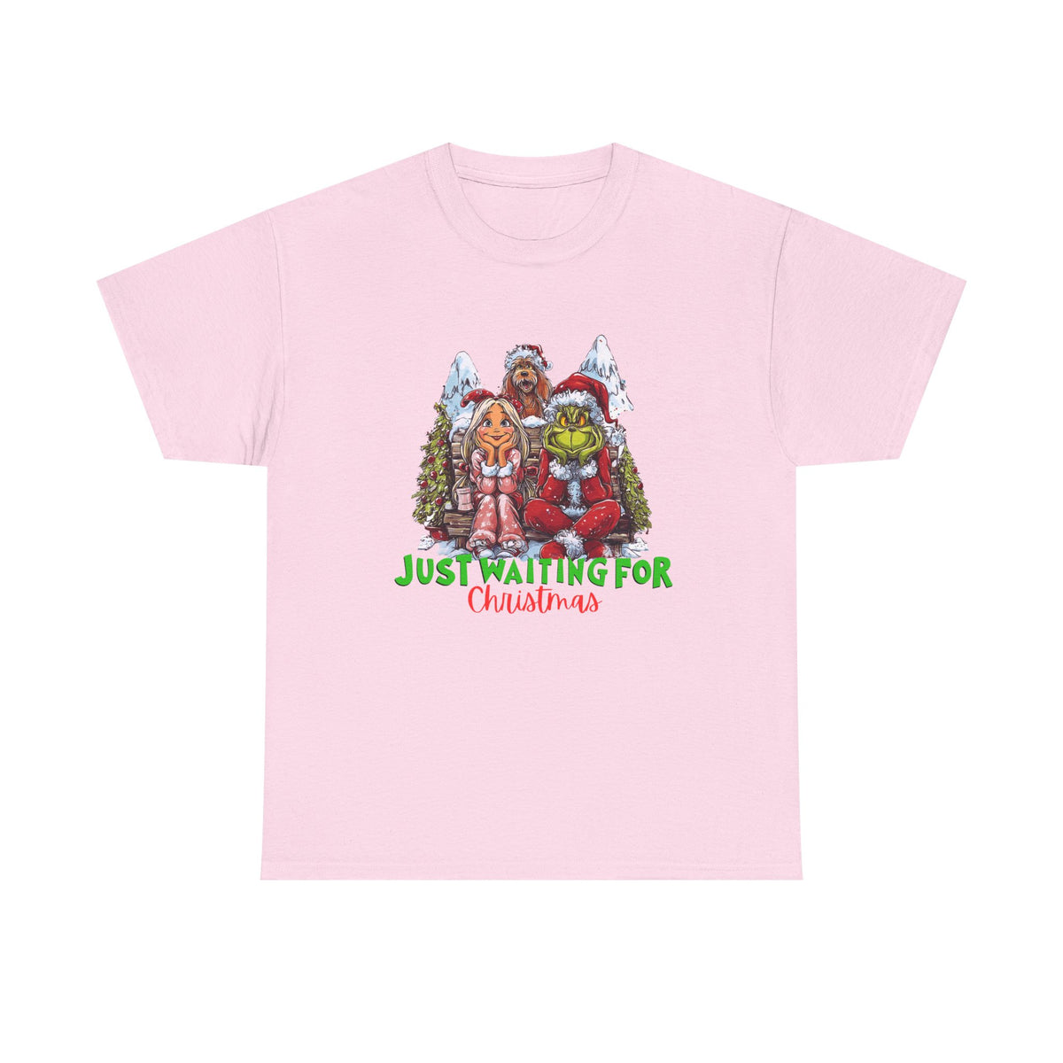 Just Waiting For Christmas Grinch Unisex Heavy Cotton Tee