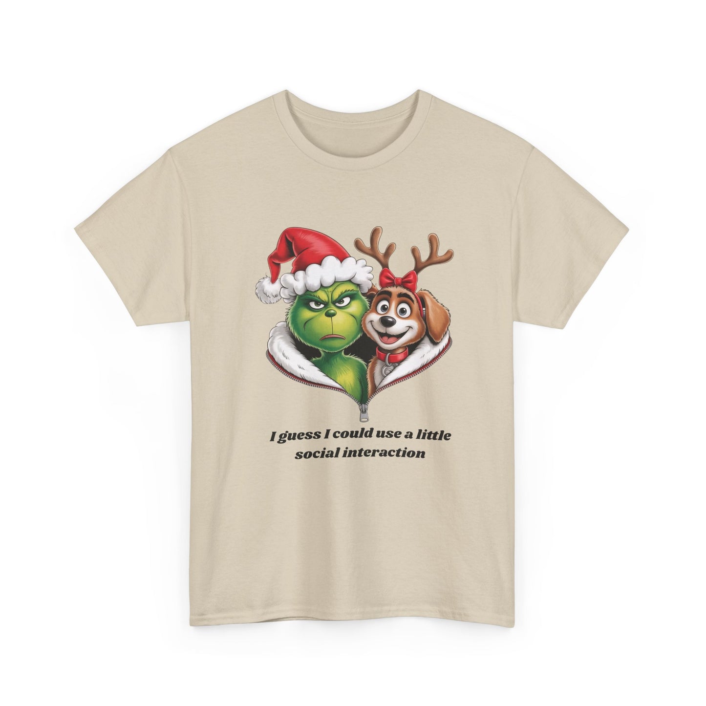 Social Interaction Grinch Unisex Heavy Cotton Tee