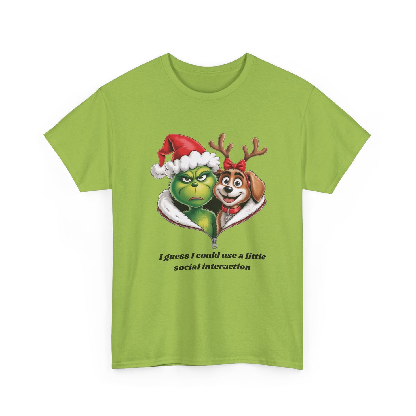 Social Interaction Grinch Unisex Heavy Cotton Tee