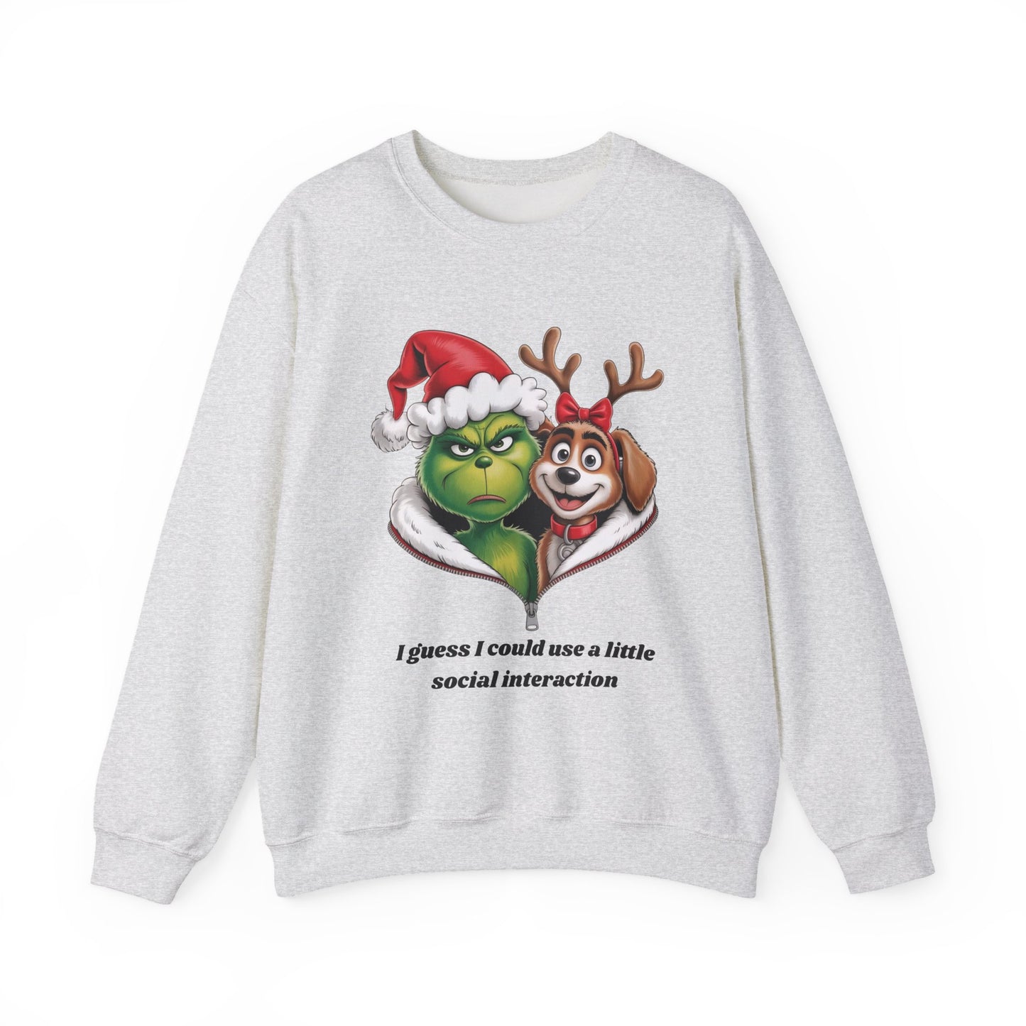 Social Interaction Grinch Unisex Heavy Blend™ Crewneck Sweatshirt