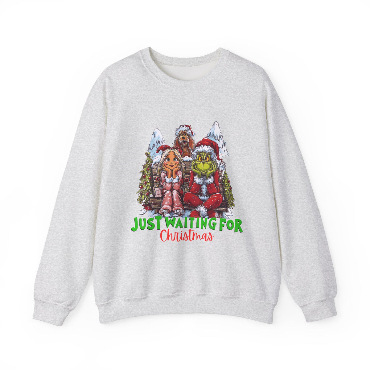 Just Waiting For Christmas Grinch Unisex Heavy Blend™ Crewneck Sweatshirt