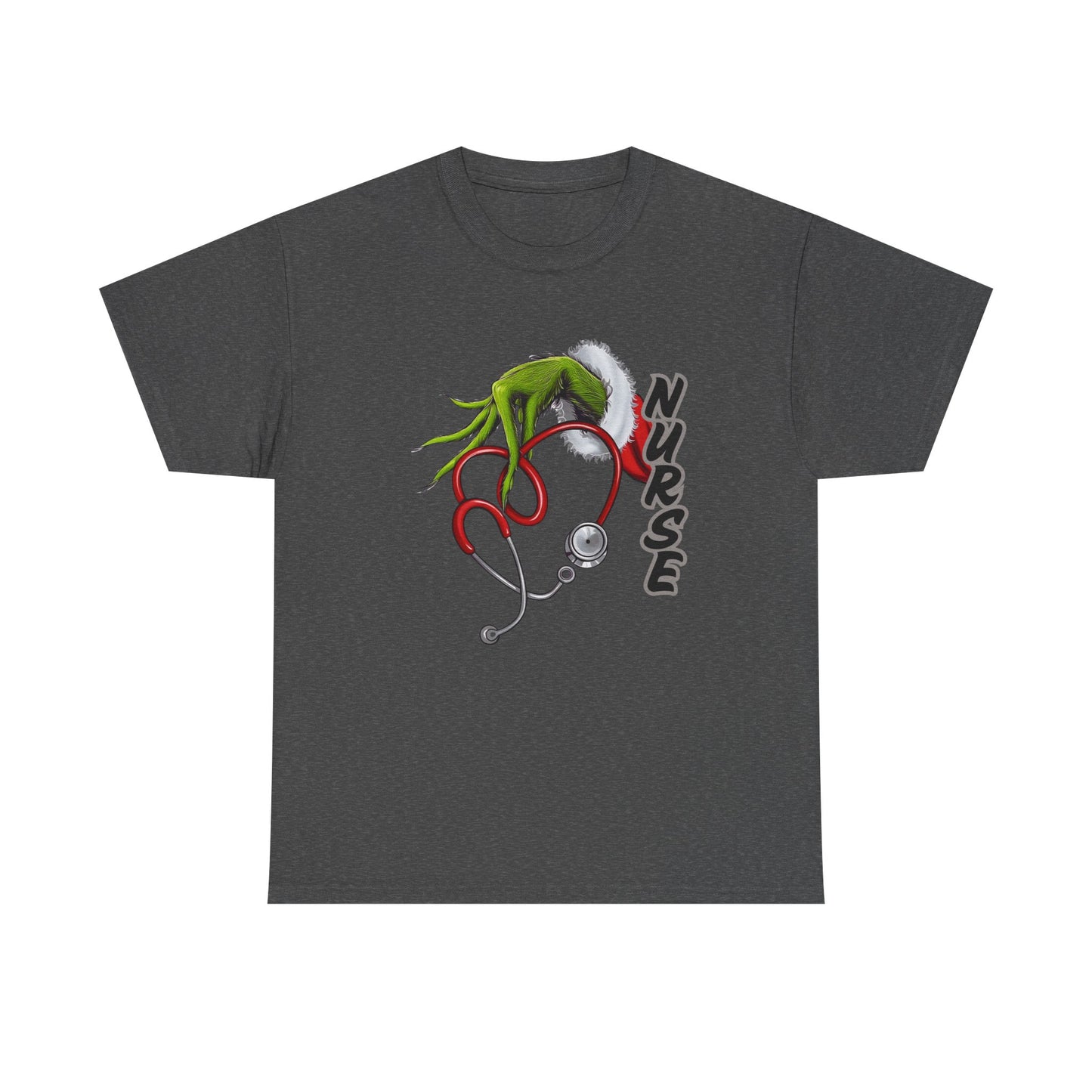 Stethoscope Nurse Grinch Unisex Heavy Cotton Tee