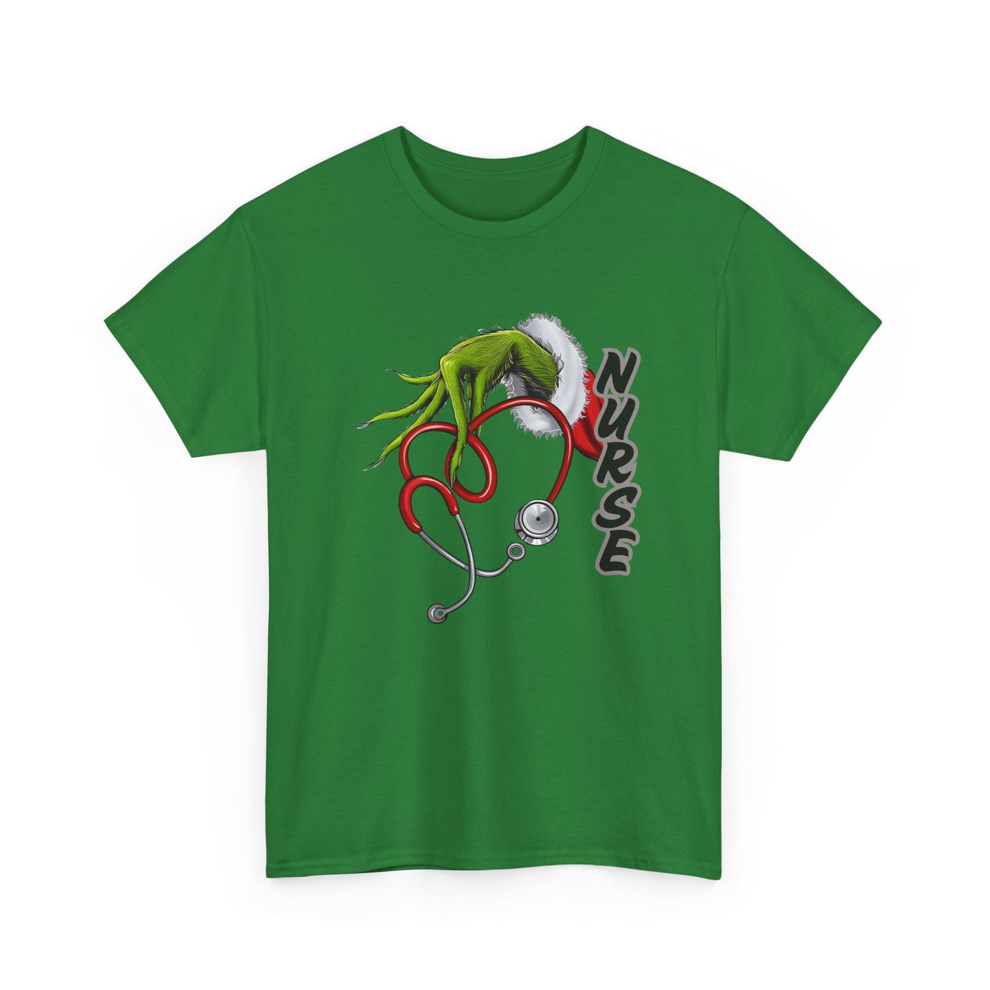 Stethoscope Nurse Grinch Unisex Heavy Cotton Tee