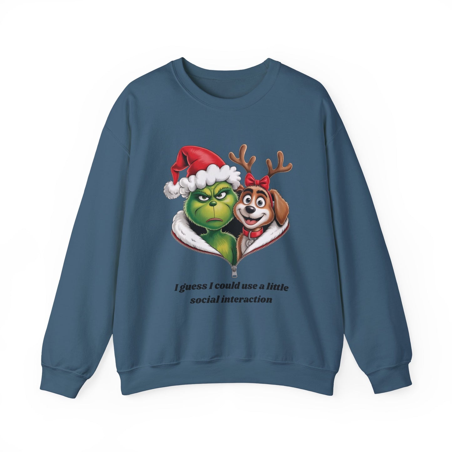 Social Interaction Grinch Unisex Heavy Blend™ Crewneck Sweatshirt