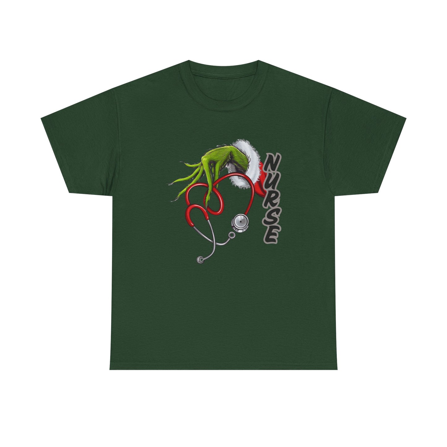 Stethoscope Nurse Grinch Unisex Heavy Cotton Tee