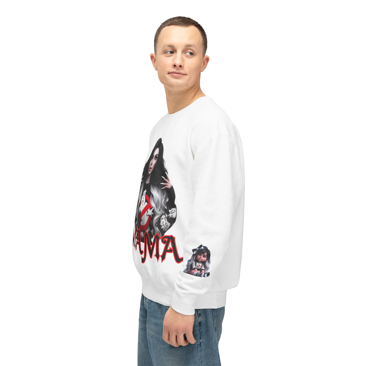Mama Ghostbusters Unisex Lightweight Crewneck Sweatshirt