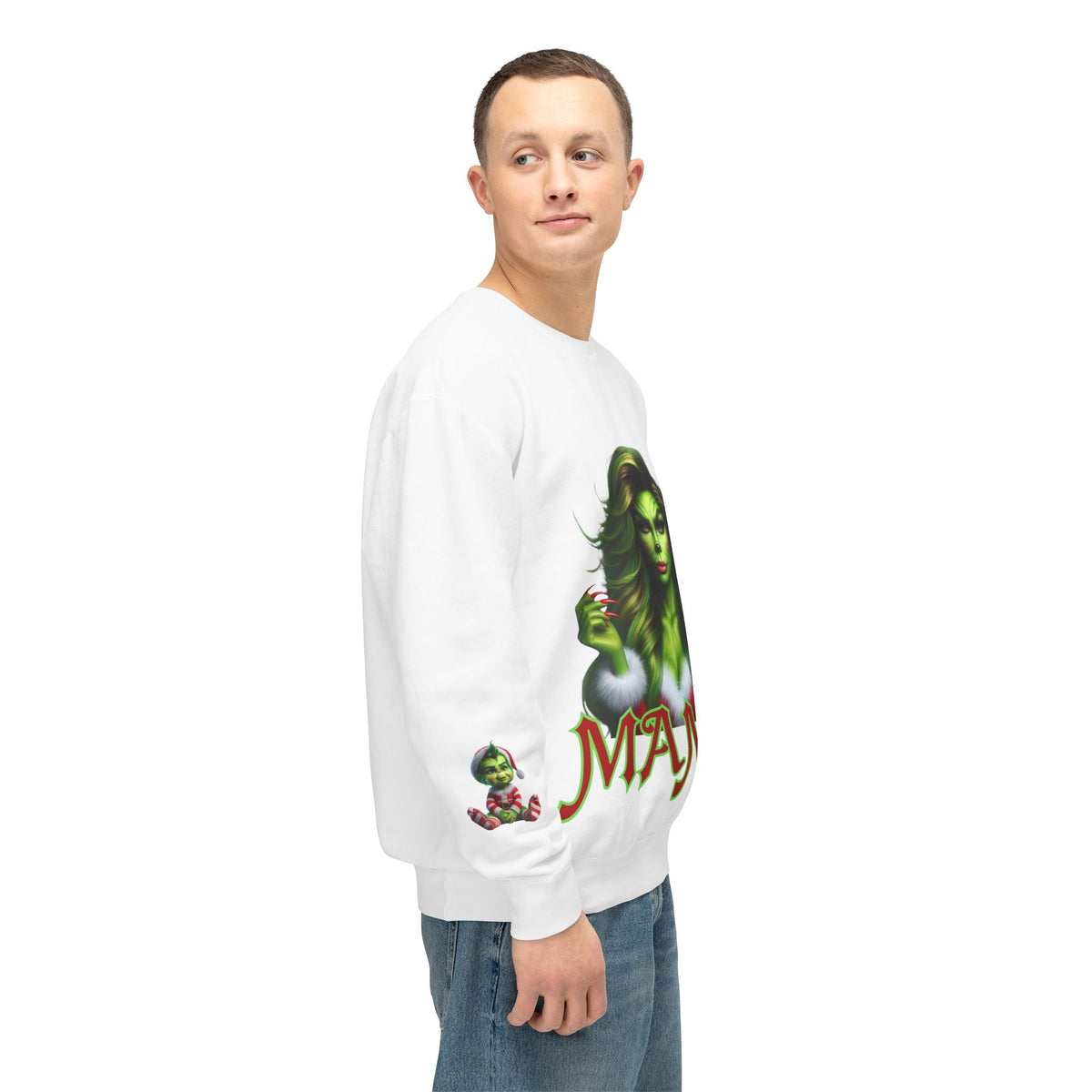 Mama Grinch Unisex Lightweight Crewneck Sweatshirt