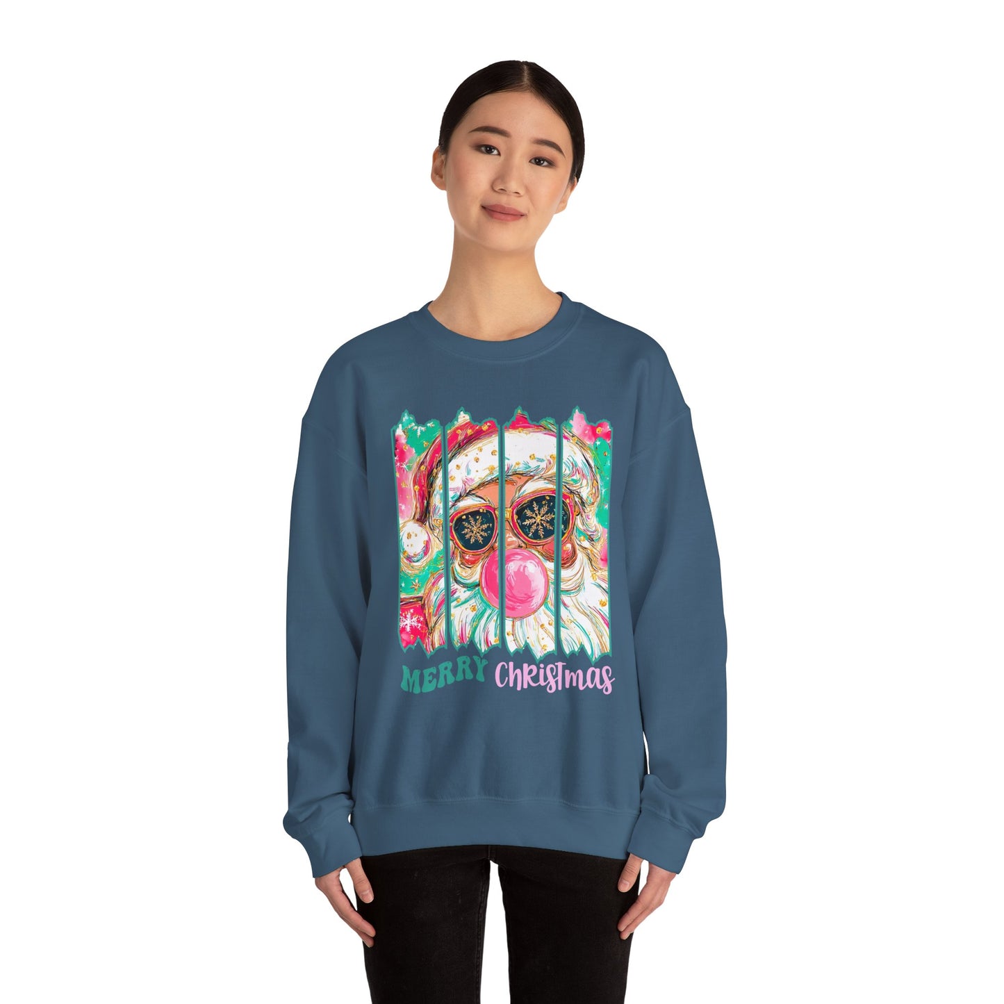 Santa Merry Christmas Unisex Heavy Blend™ Crewneck Sweatshirt