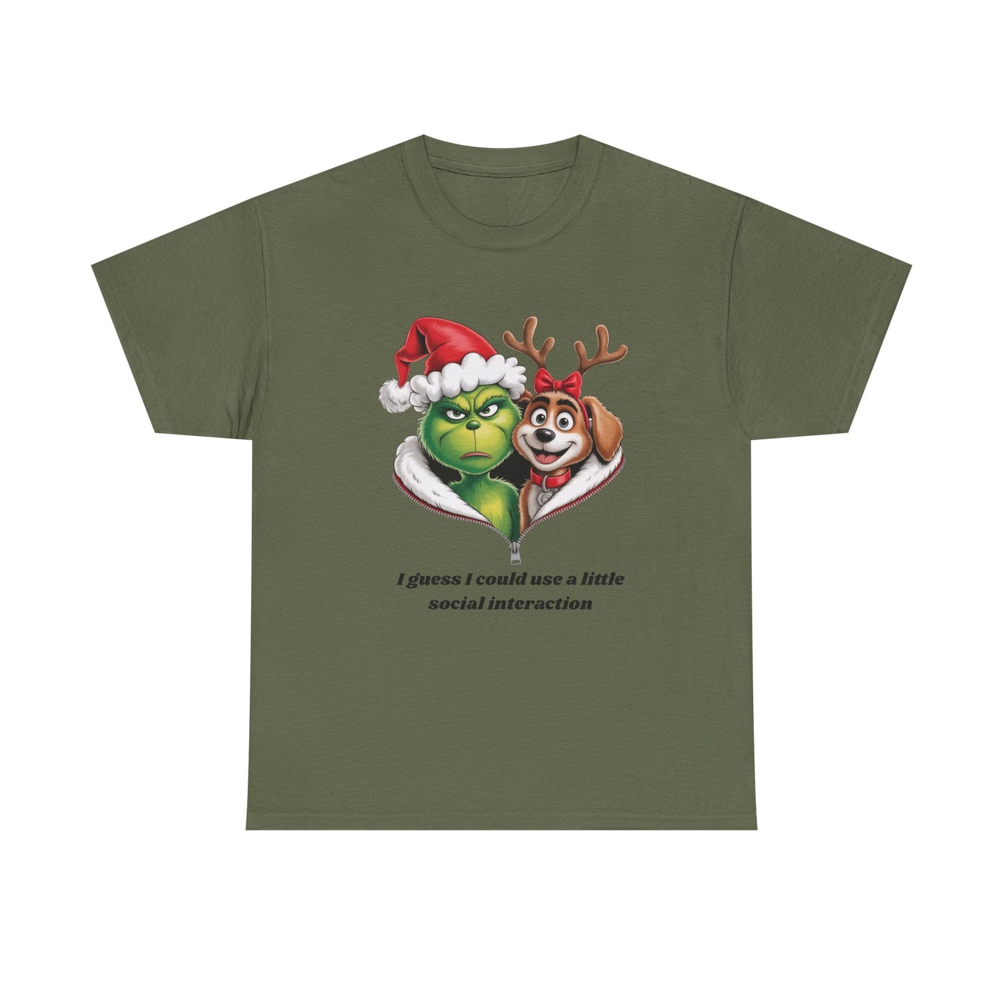 Social Interaction Grinch Unisex Heavy Cotton Tee