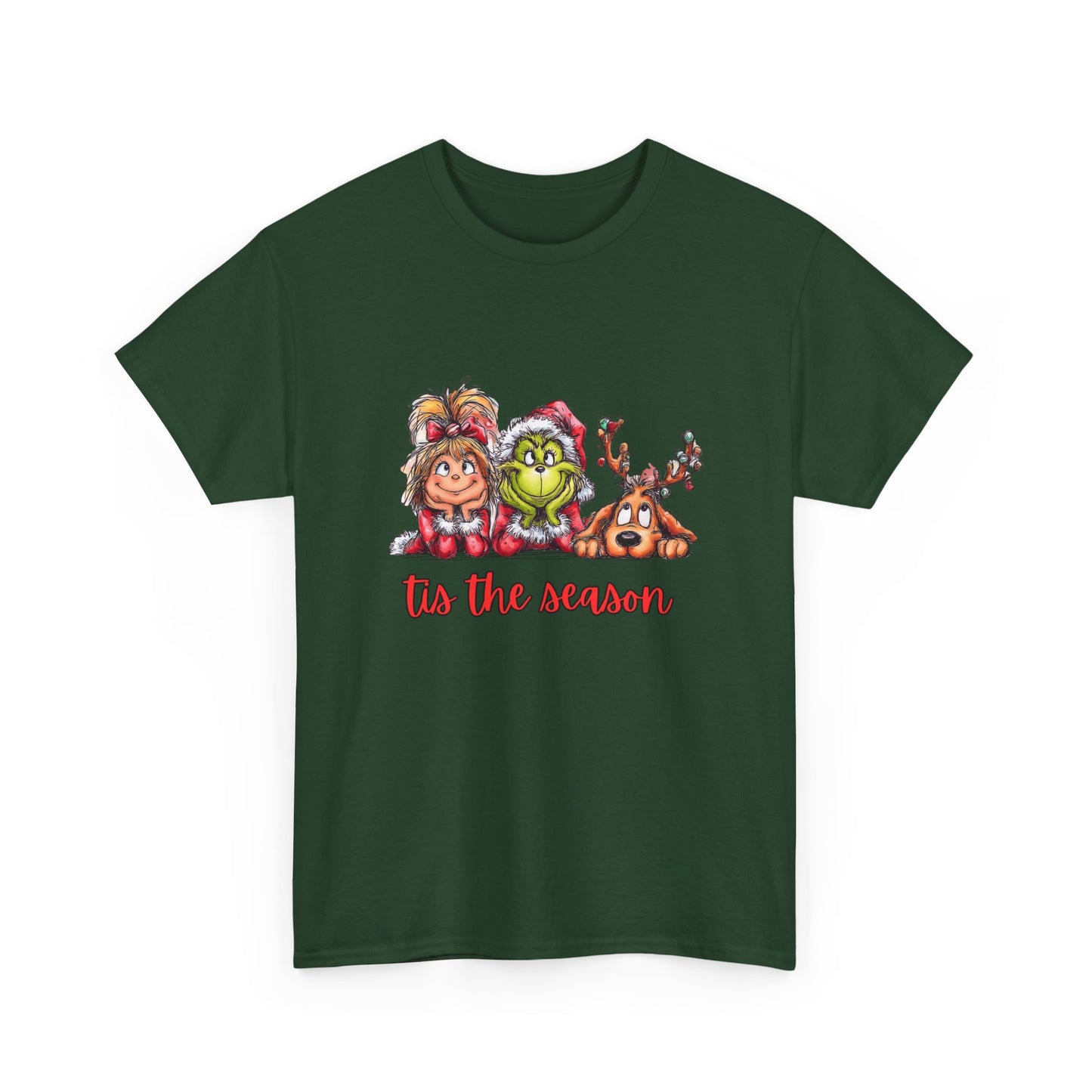 Tis The Season Grinch Unisex Heavy Cotton Tee