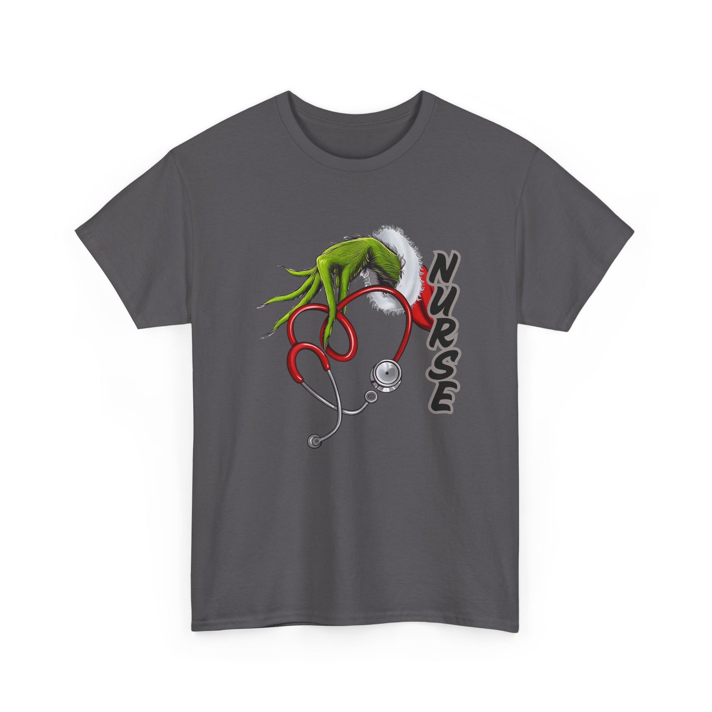 Stethoscope Nurse Grinch Unisex Heavy Cotton Tee