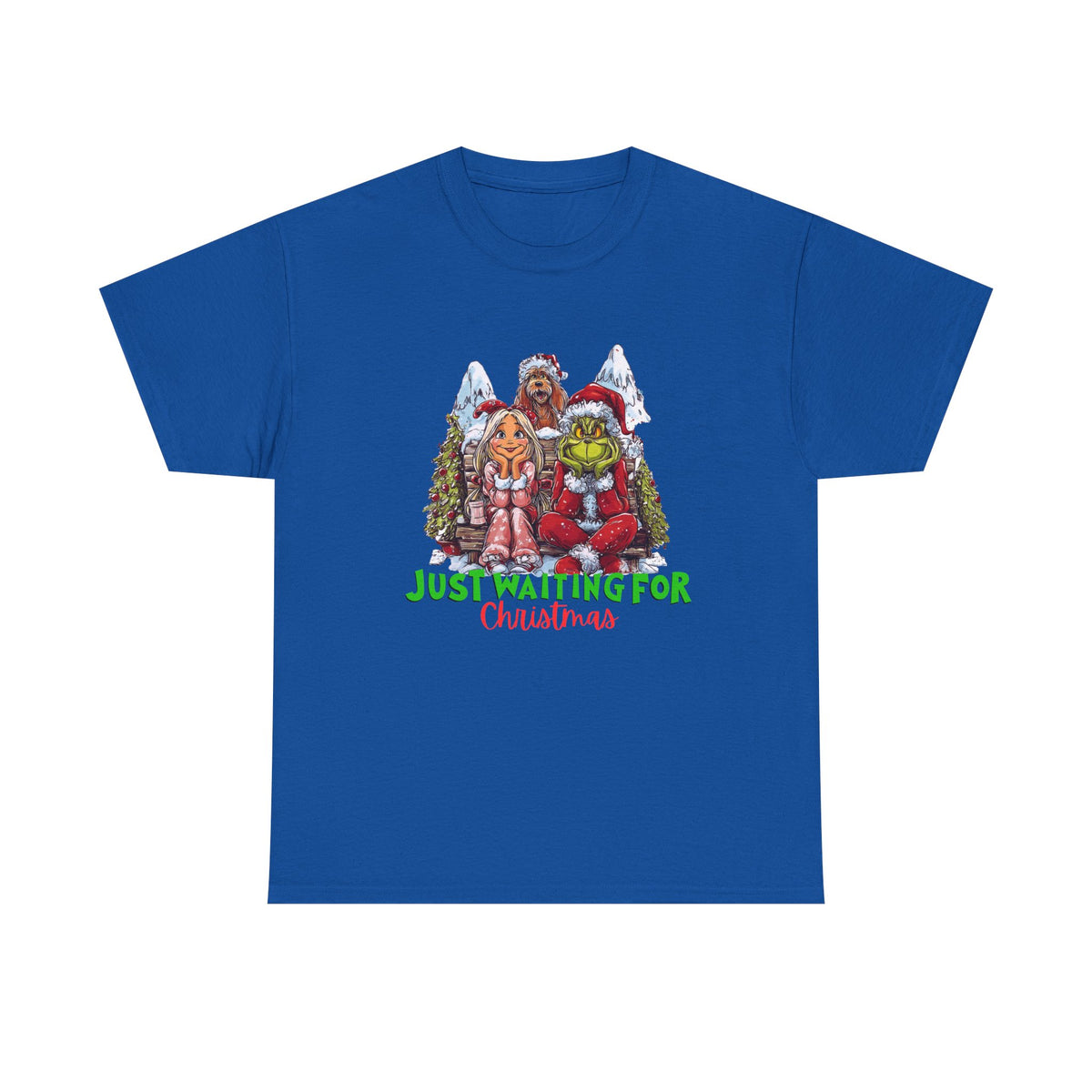 Just Waiting For Christmas Grinch Unisex Heavy Cotton Tee