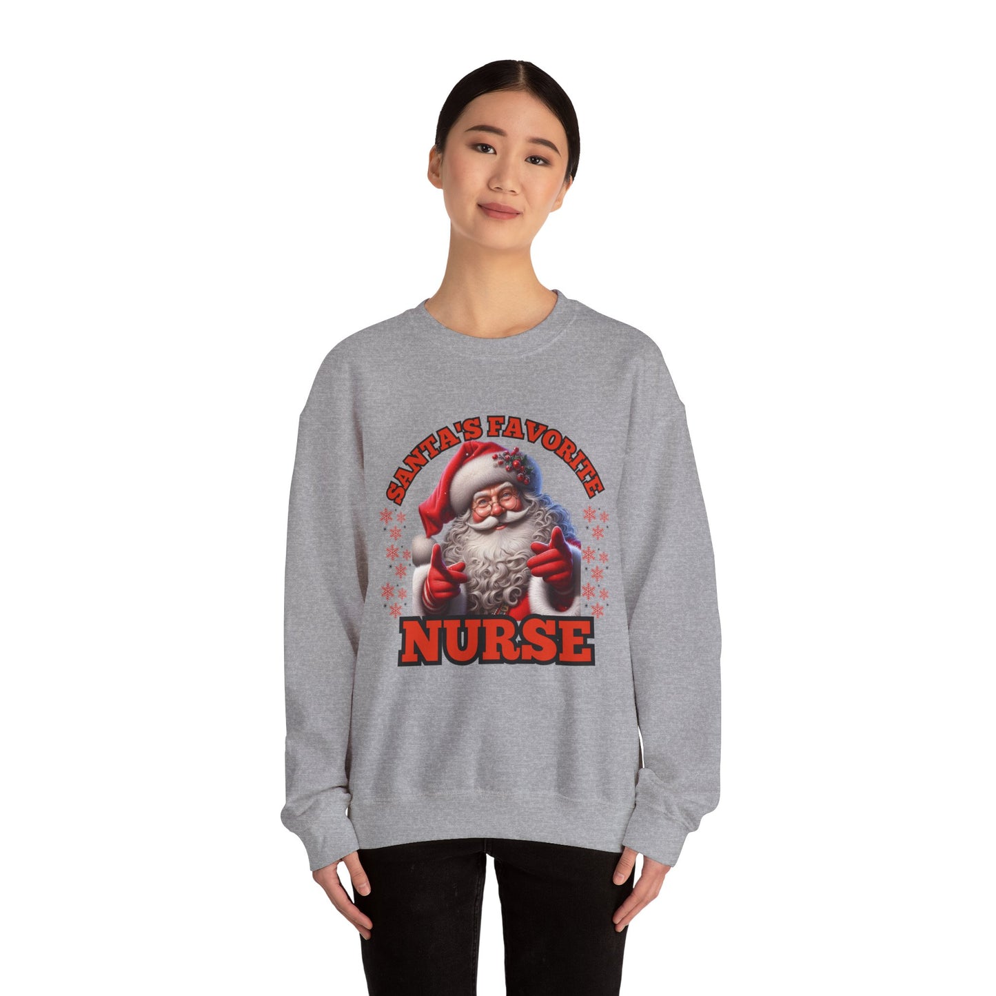Santa's Favorite Nurse Unisex Heavy Blend™ Crewneck Sweatshirt