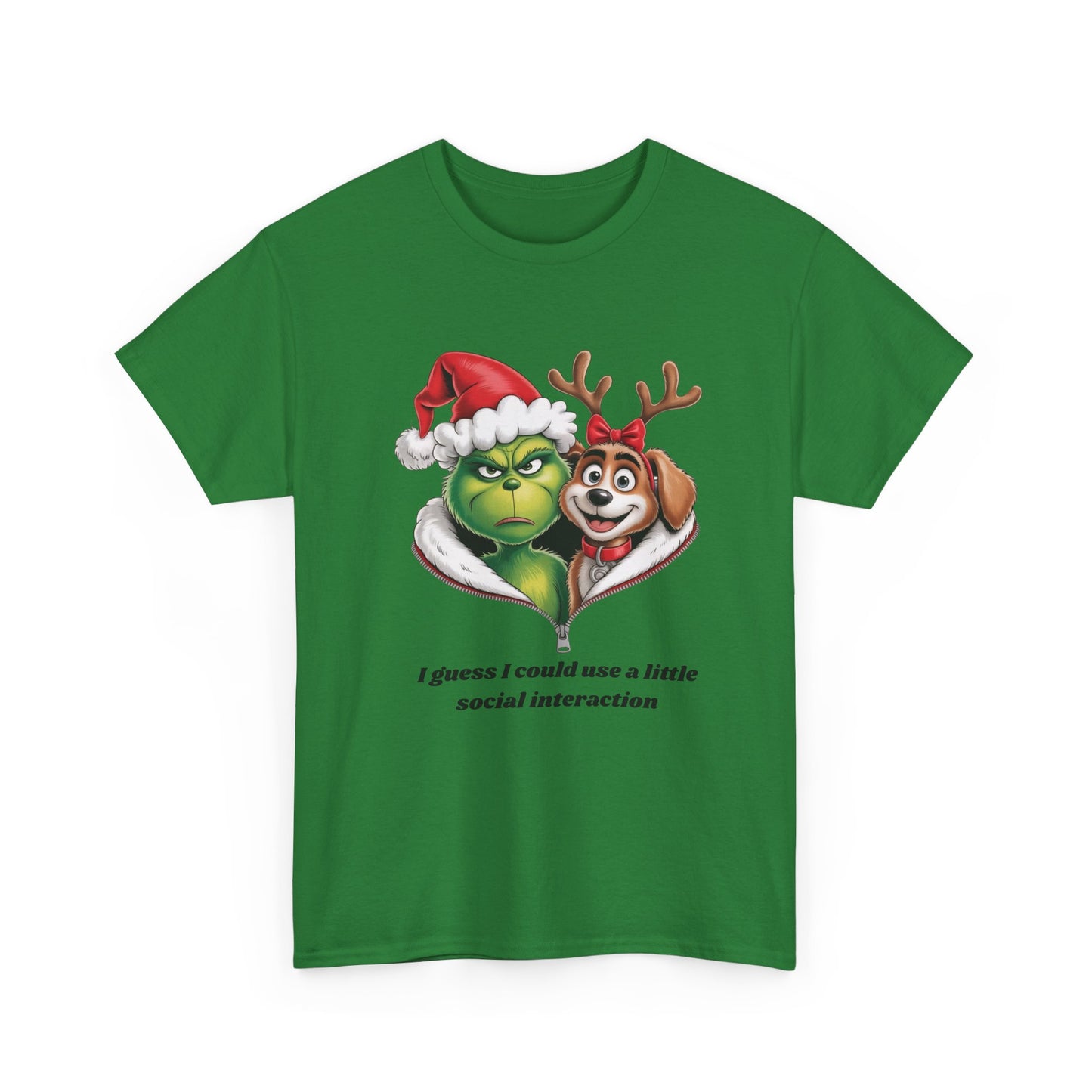 Social Interaction Grinch Unisex Heavy Cotton Tee