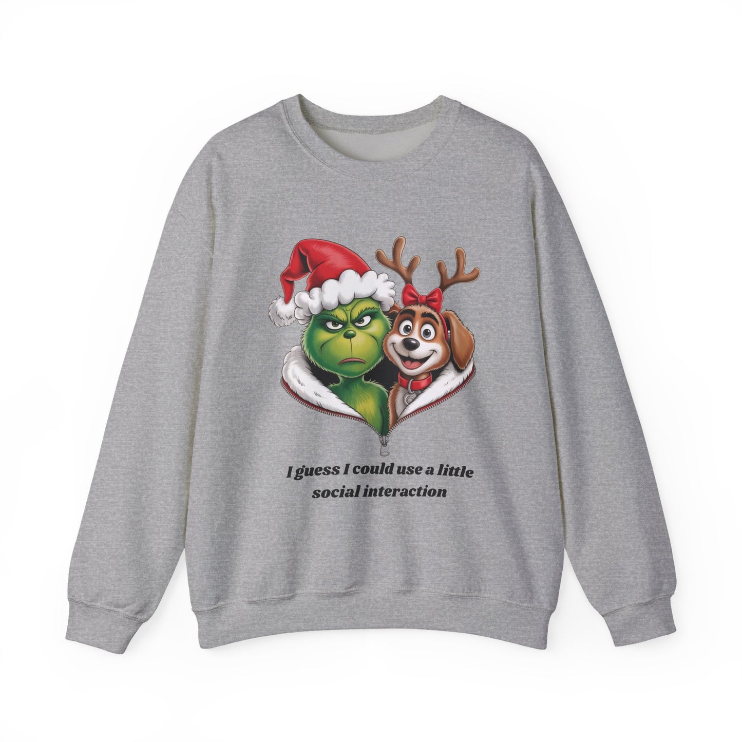 Social Interaction Grinch Unisex Heavy Blend™ Crewneck Sweatshirt