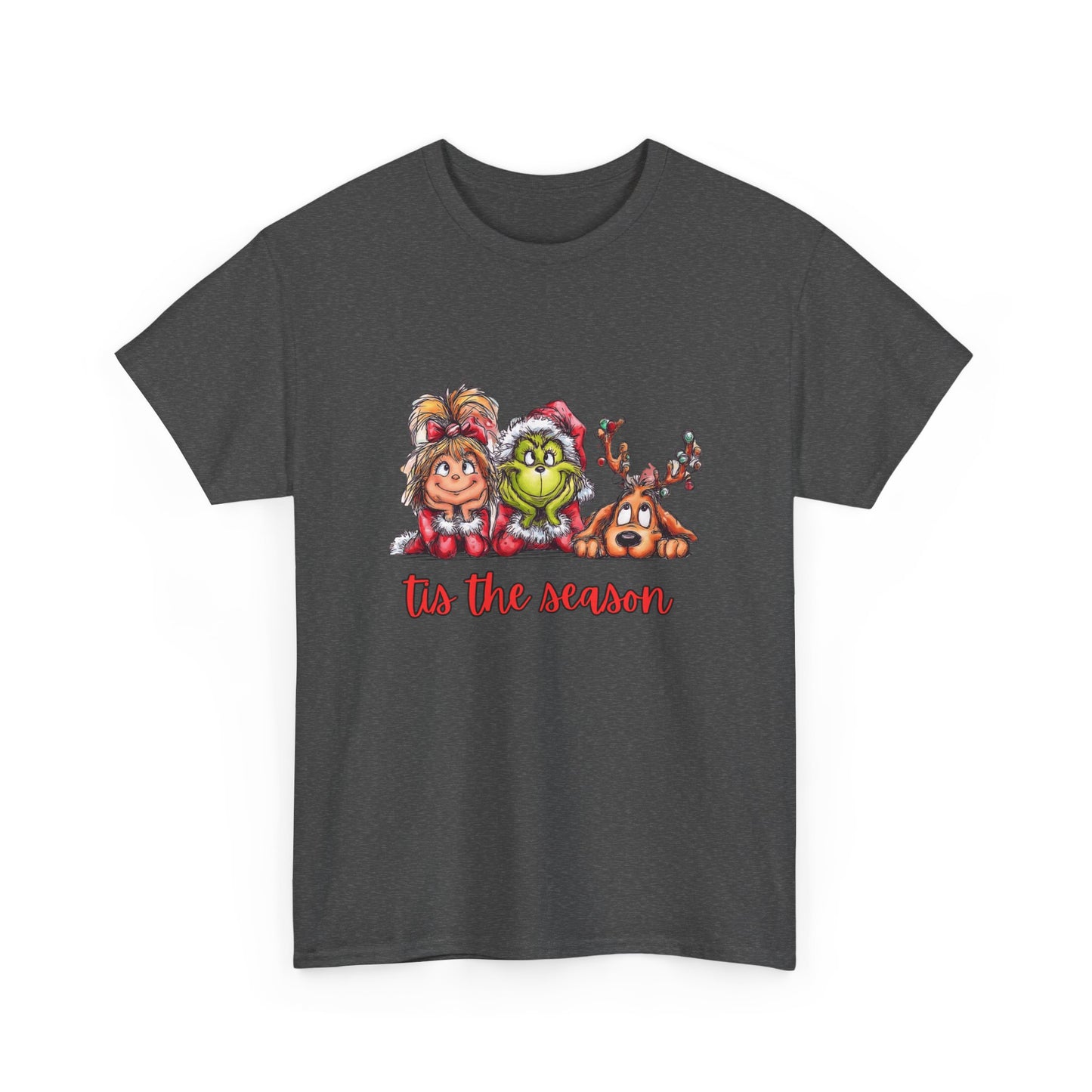 Tis The Season Grinch Unisex Heavy Cotton Tee