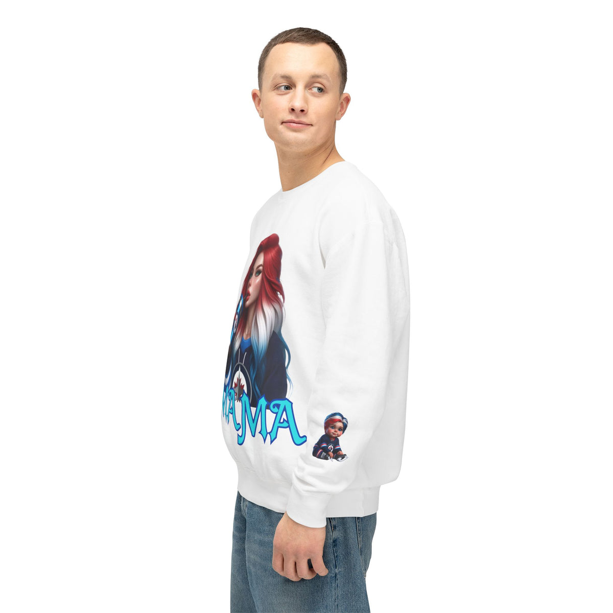 Mama Hockey Unisex Lightweight Crewneck Sweatshirt