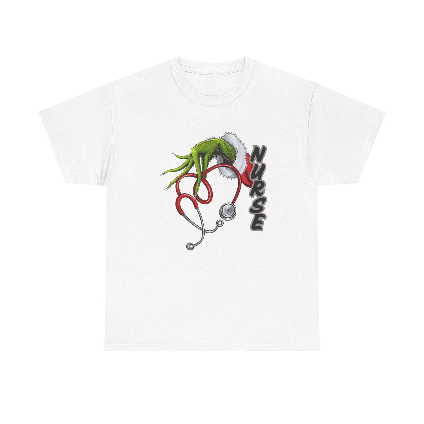 Stethoscope Nurse Grinch Unisex Heavy Cotton Tee