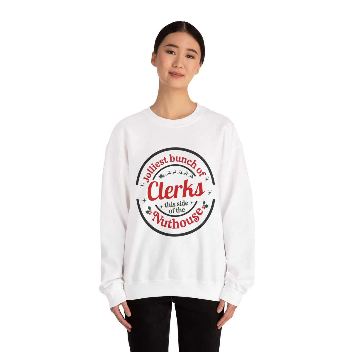Jolliest Bunch Of Clerks Unisex Heavy Blend™ Crewneck Sweatshirt