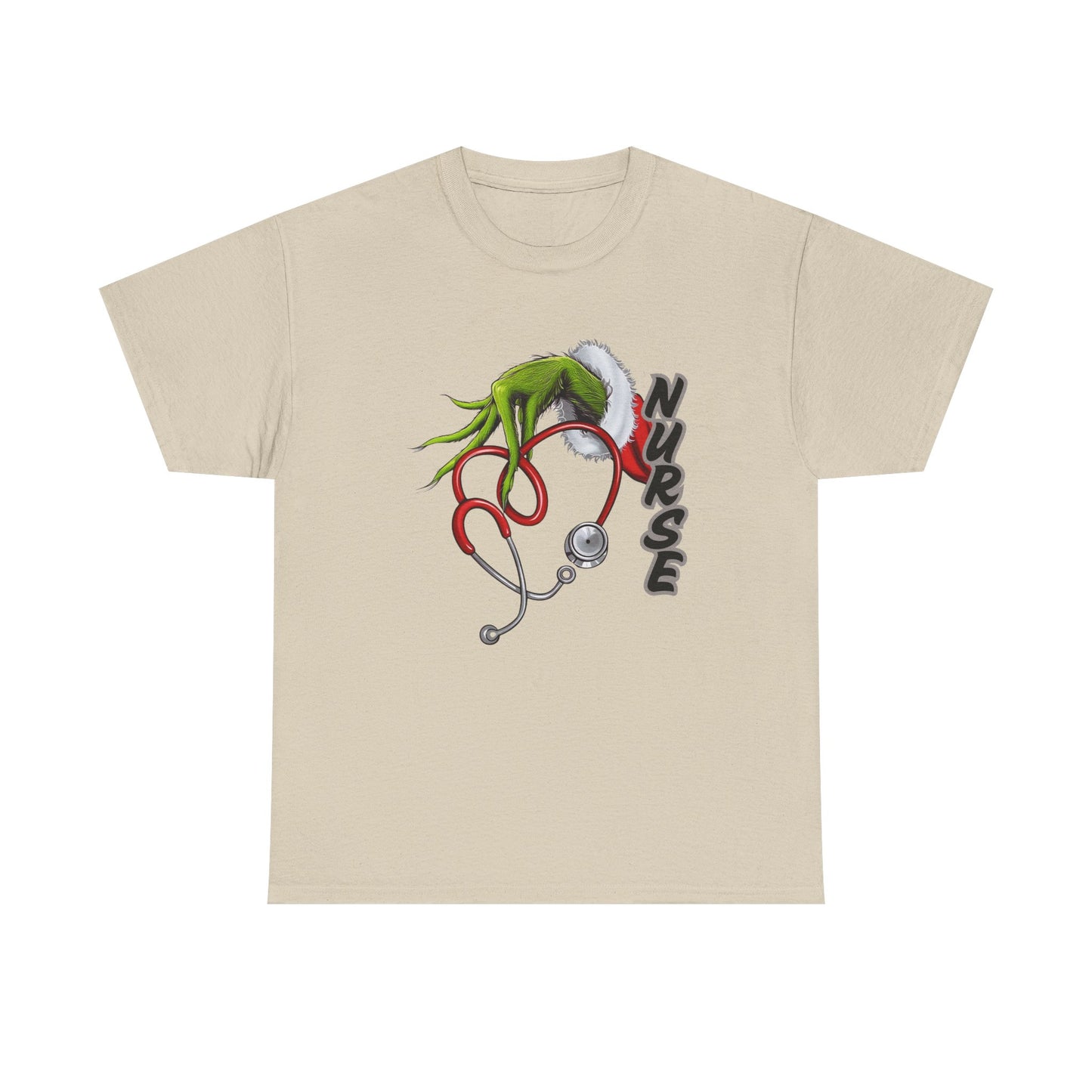 Stethoscope Nurse Grinch Unisex Heavy Cotton Tee