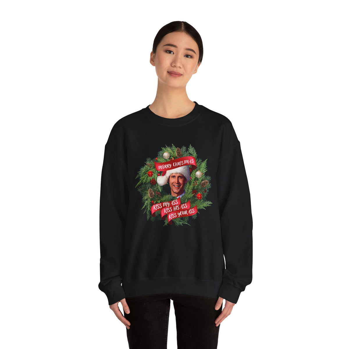 Kiss My Ass, Kiss His Ass, Kiss Your Ass Unisex Heavy Blend™ Crewneck Sweatshirt
