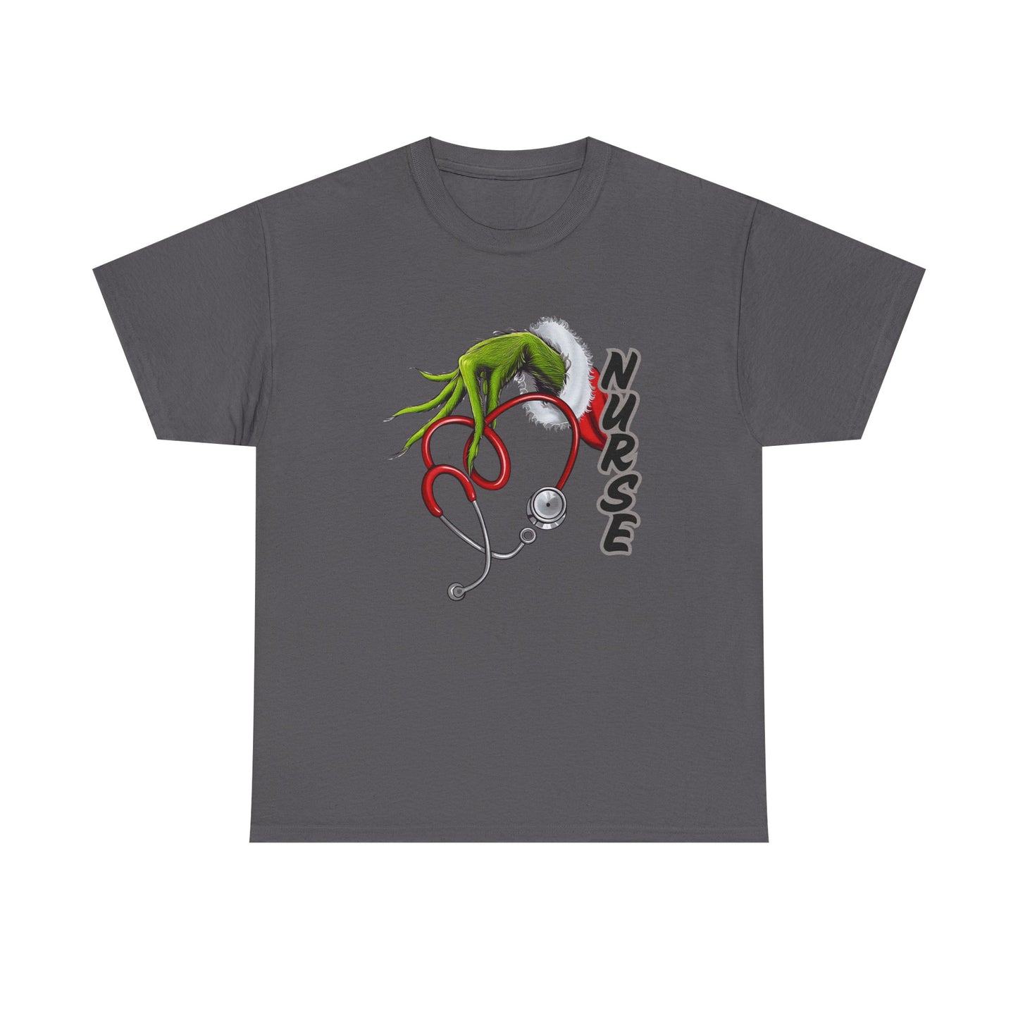 Stethoscope Nurse Grinch Unisex Heavy Cotton Tee