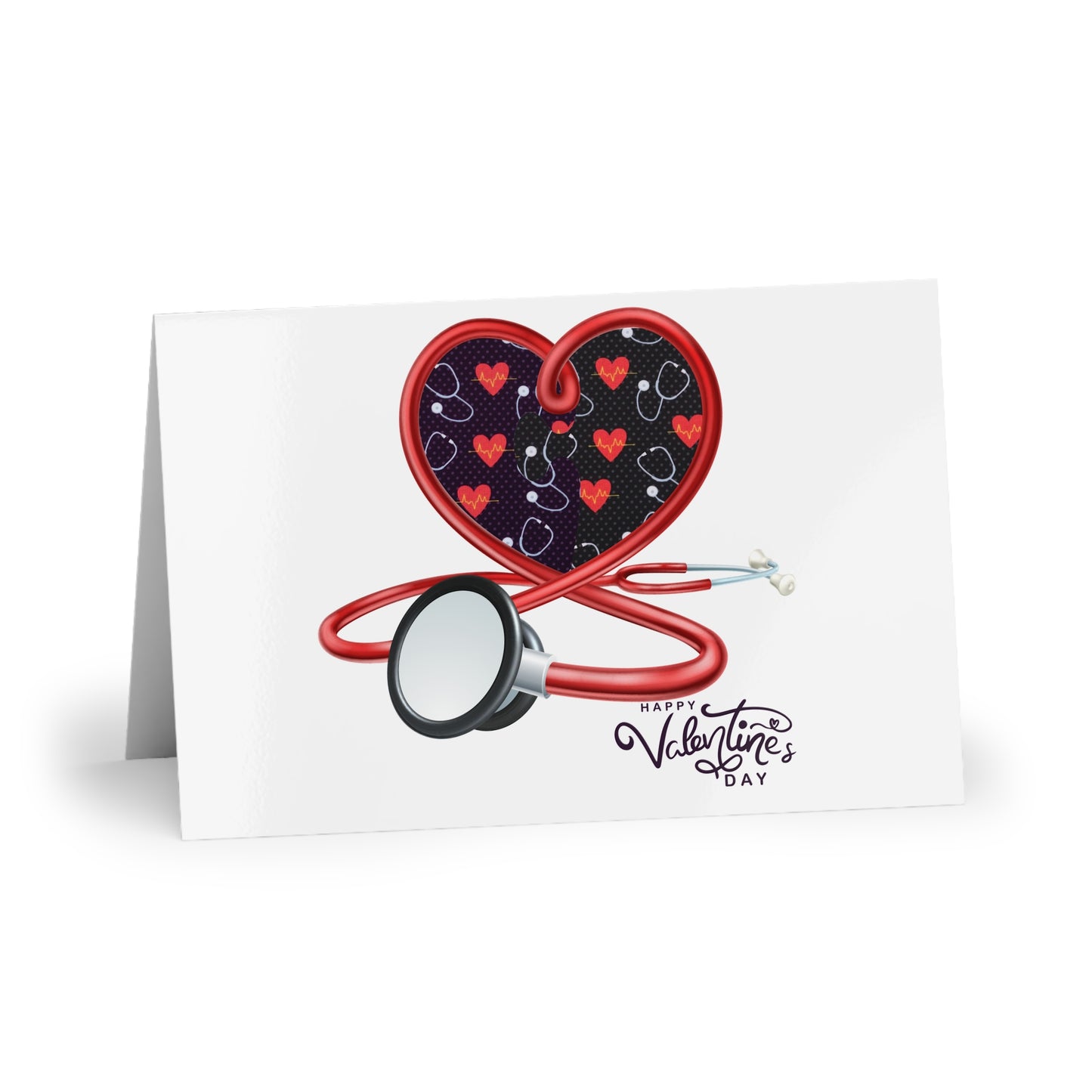 Happy Valentine's Stethoscope Blank Greeting Card